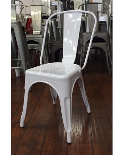 White Industrial Stacking Chair