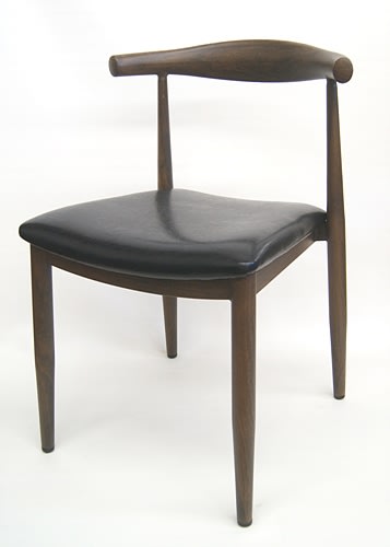 Floating Back Wood Grain Walnut Restaurant Metal Chair