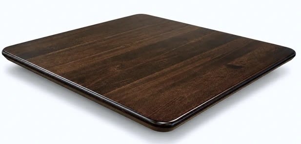 Solid Plank European Beech Wood Restaurant Tabletop | Walnut Finish Solid Plank European Beech Wood Restaurant Tabletop | Walnut Finish