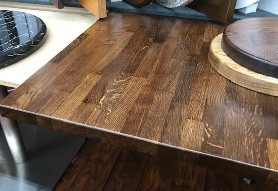 White Oak Light Walnut Butcher Block Oak Restaurant Tabletops: Quick Ship