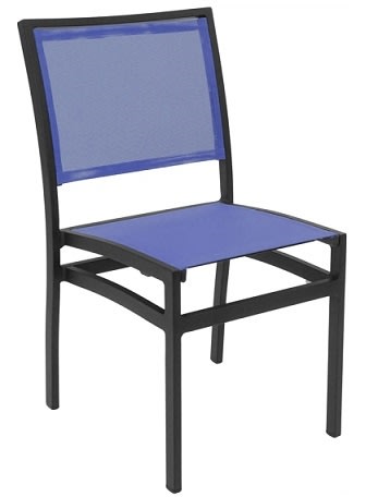Blue Sling Performance Weave Chairs Black Frame