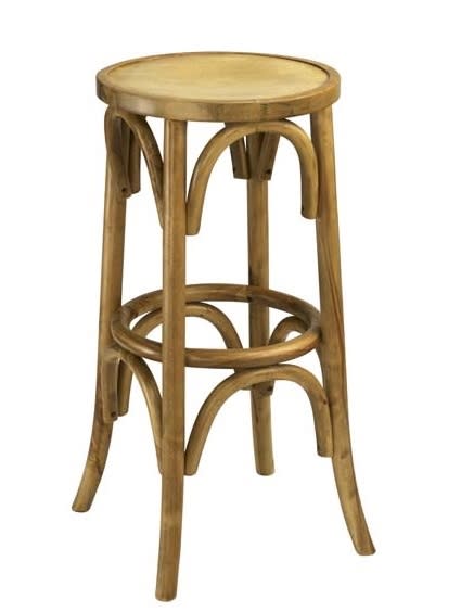 Rustic Cross Over Bent Wood Counter Stool