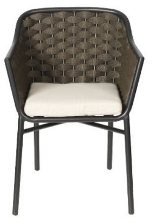 Rope Barrel Arm Bar Stool with Wide Woven Weave