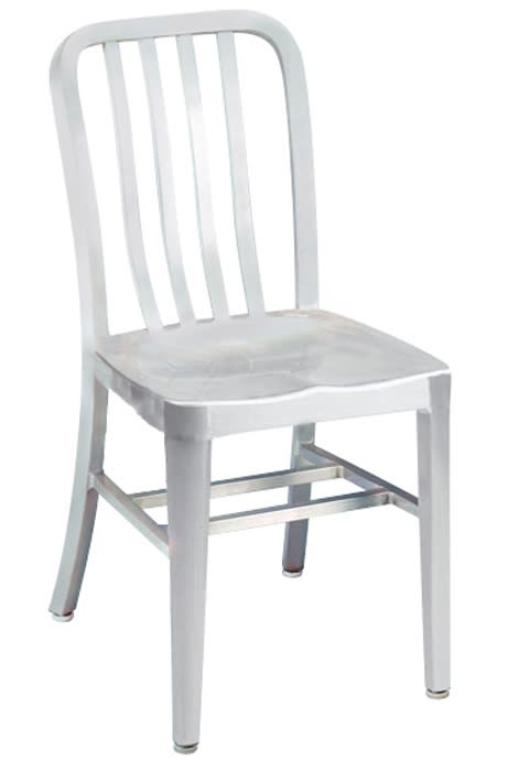 Navy Brushed Welded Aluminum Classic Dining Chair