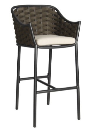 Rope Barrel Arm Bar Stool with Wide Woven Weave