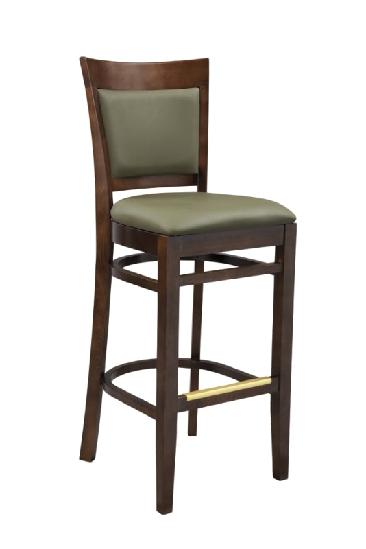 Upholstered  Wood European Bar Stool