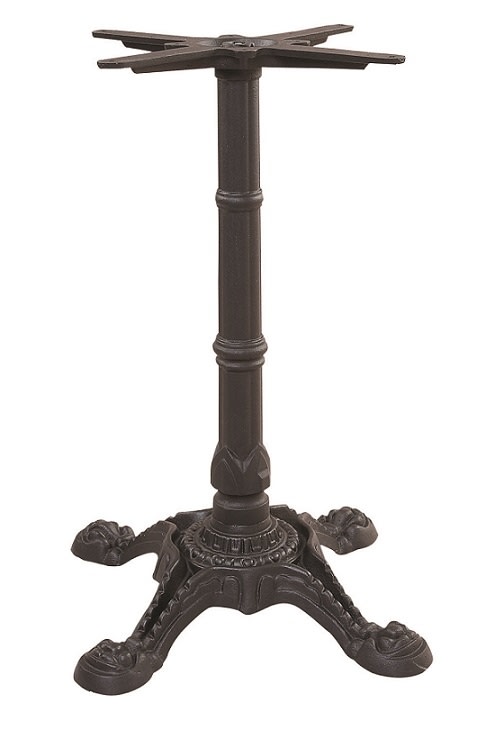 European Vintage Sculptured Cast Iron Table Base â€“ Black Matte Finish