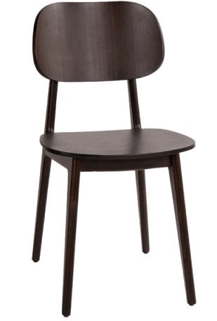 Modern restaurant Wood Chair with Walnut Back-Commercial Seating