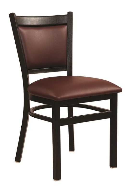 Black Metal Upholstered Restaurant Dining Chair