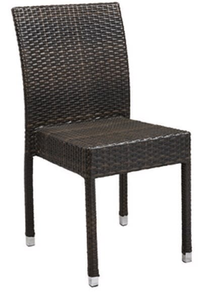 Espresso Wicker Restaurant Dining Chair