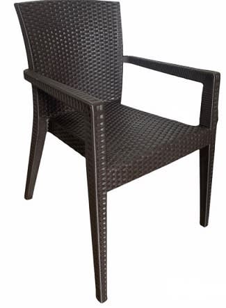 Chocolate Resin Outdoor Arm Chair Seating