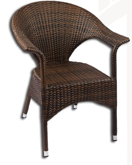 Modern Wicker Espresso Arm Chair