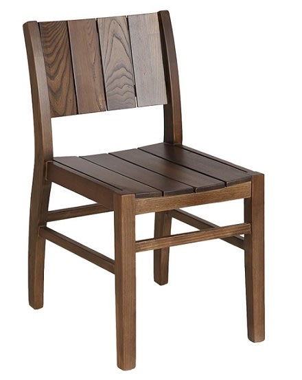 Walnut Slat Plank Back Restaurant Wood Chair | Commercial Indoor Elmwood Dining Chair Walnut Slat Plank Back Restaurant Wood Chair | Commercial Indoor Elmwood Dining Chair