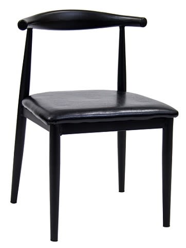 Bentwood Floating  Back Black W.G. Metal Padded Seat-  Budget Commercial Pricing