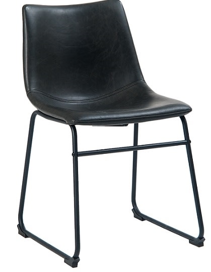 Black Upholstered Industrial Metal Chair