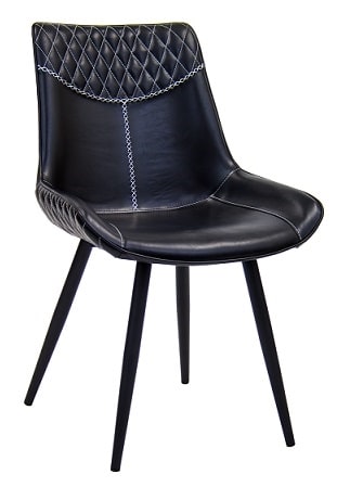 Black Upholstered Tuft Restaurant Metal Dining Chair | Commercial