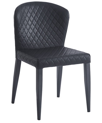 Black Diamond Upholstered Metal Chair-Luxurious