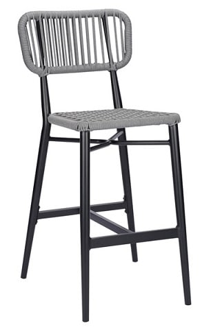 Rope Grey Bar Stool  w/ Brown Aluminum Frame