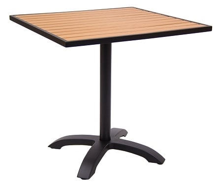 Natural Faux Teak Set w/ Black Base: 30 x 30