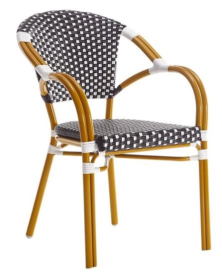 Brown Ivory Rattan Aluminum  Arm Chair- Commercial Oudoor Seating