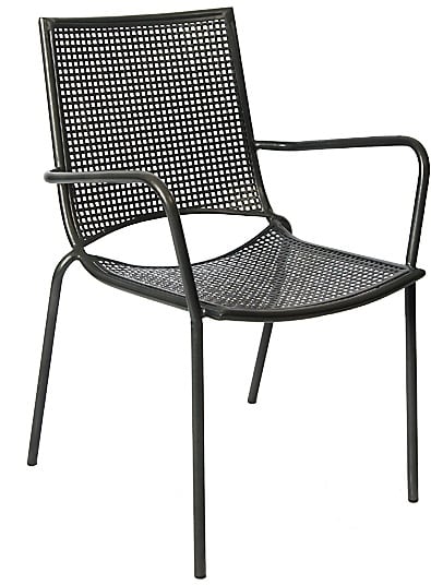 Black Metal Outdoor Arm Chair