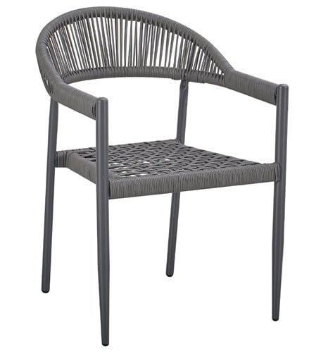 Dark Gray Terylene Woven Restaurant Patio  Armchair â€“ Indoor/Outdoor
