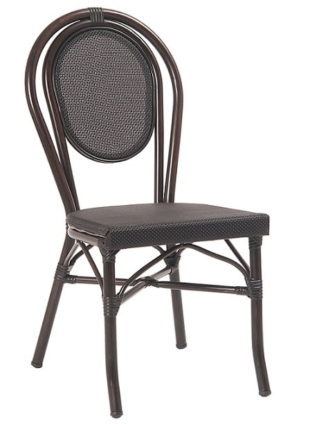 Rattan Aluminum Black Mesh Outdoor Restaurant Dining Chair - Main Image