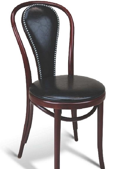 Bent Wood Hair Pin: Upholstered w/Nail Head