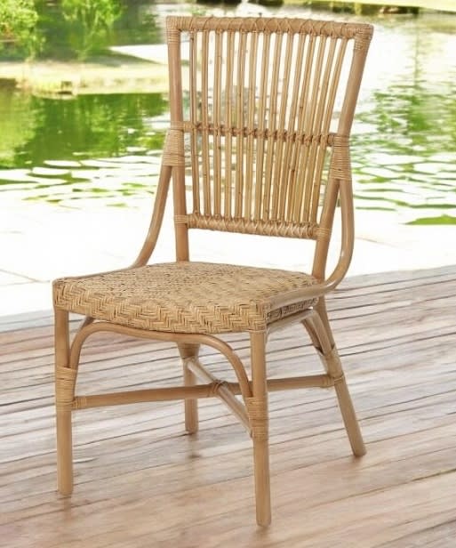 Rattan Wood  Restaurant Stackable Brown Chair - Classic French Design