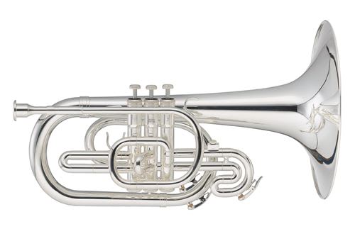 John Packer Marching Mellophone - silver with ABS Case