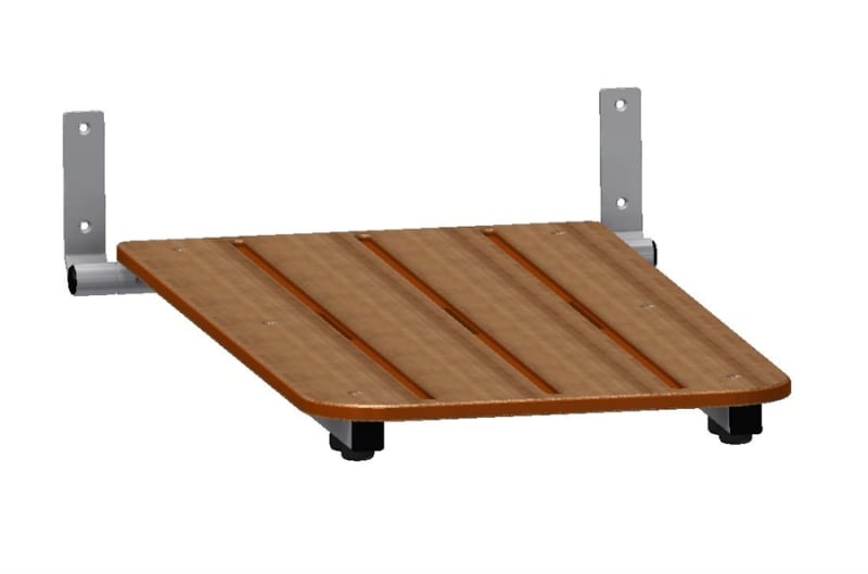 Tub seat - Folding with Wood-Grain Phenolic Top Tub seat - Folding with Wood-Grain Phenolic Top