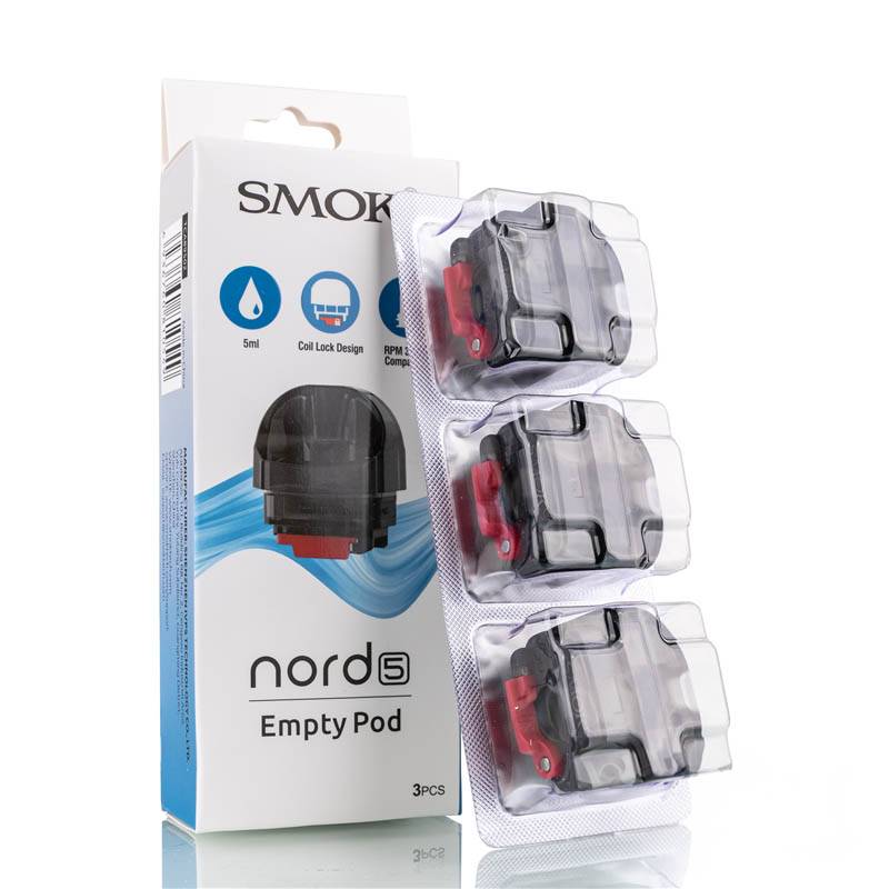 SMOK Nord 5 Empty Pod Cartridge - Pack of 3 SMOK Nord 5 Empty Pod Cartridge - Pack of 3
