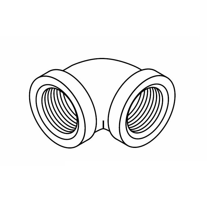 90Â°Elbow, Black, 1-1/4"