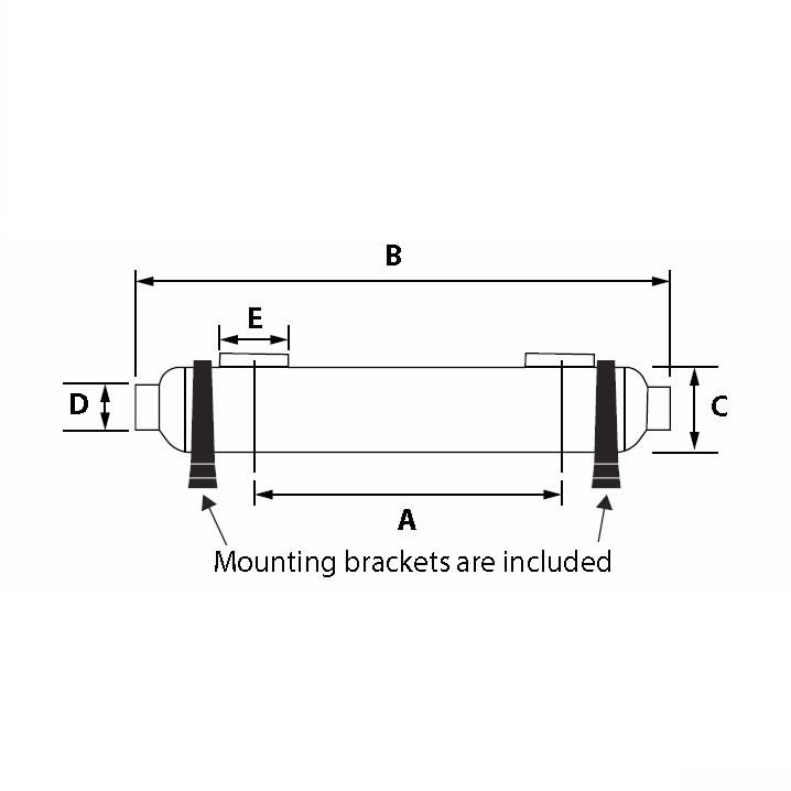Shell & Tube Exchanger, Titanium Grade 1, 155k Btu