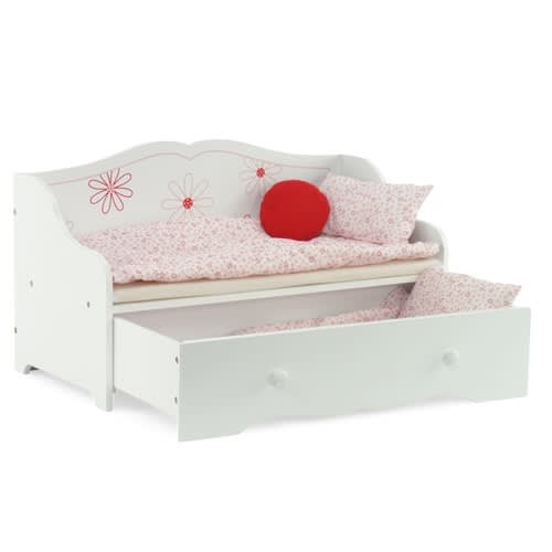 18-Inch Doll Furniture Day Bed with Trundle Storage fits