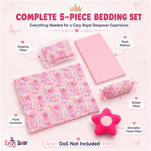 18" Doll Canopy Single Bed with Storage Drawer, fits American Girl Dolls