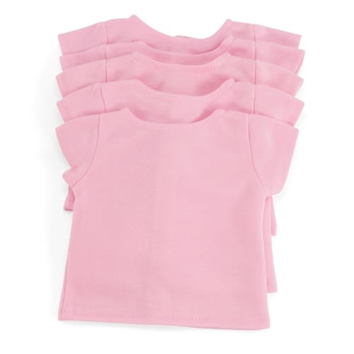 photo of 18-inch Doll Clothes - Set of 5 Pastel Pink T-Shirts - fits American Girl ® Dolls