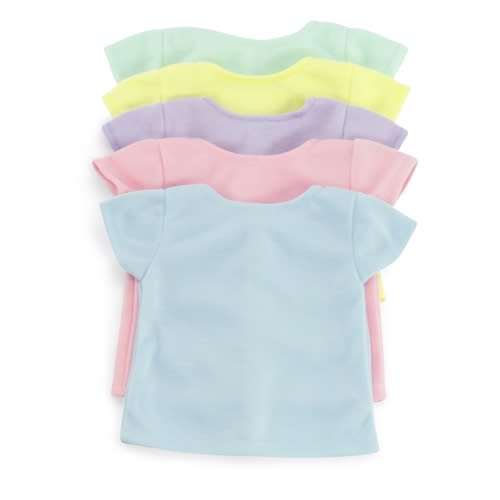 18-inch Doll Clothes - Set of 5 Rainbow/Different Color T-Shirts - fits American Girl ® Dolls
