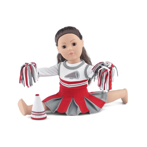 18-Inch Doll Clothes - Team OSU-Inspired Cheerleading Outfit with Pompoms and Megaphone - fits American Girl ® Dolls 18-Inch Doll Clothes - Team OSU-Inspired Cheerleading Outfit with Pompoms and Megaphone - fits American Girl ® Dolls