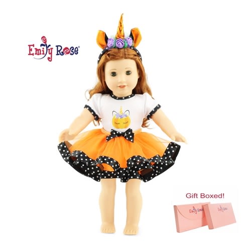 18-Inch Doll Clothes - Halloween Unicorn Outfit with Headband - fits American Girl ® Dolls 18-Inch Doll Clothes - Halloween Unicorn Outfit with Headband - fits American Girl ® Dolls