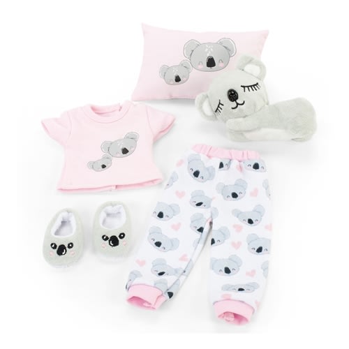Emily Rose 14 Inch Doll Clothes & Accessories Cozy PJ Pajamas Sleepover Outfit Set | Koala 14" Doll Pajama Gift Set with Doll Slippers, Pet Koala Toy and Doll Pillow Accessory!