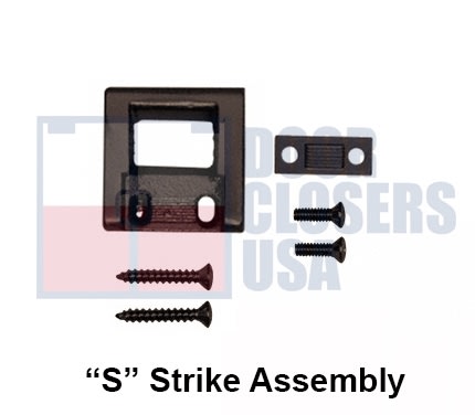 261M Replacement S Strike Assembly For Cross Bar Rim Panic Exit Hardware, Dark Bronze Finish