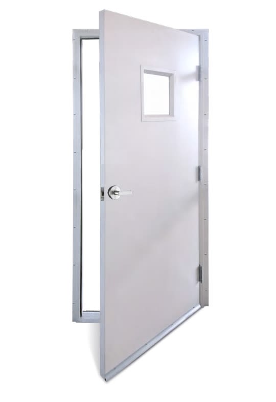 35-3/4 in. x 83-1/8 in. Mobile Office Building, Pre Hung Commercial Steel Door With Square Glass For Modular Office Building