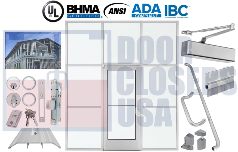 Alumitrex 111-1/2" x 121-3/4" Storefront System - Steel Stud