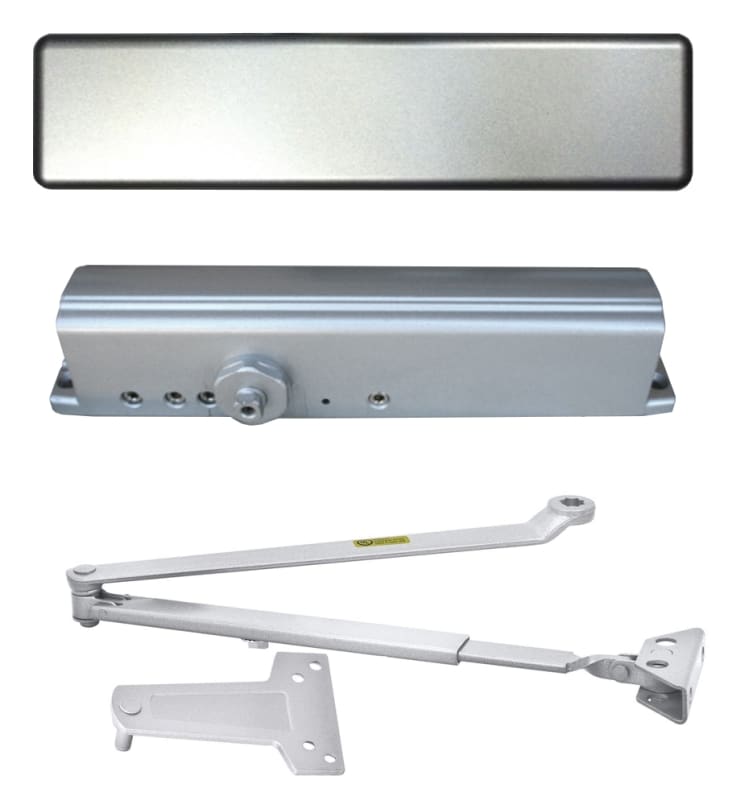 Calibre 11-1/8 in. x 3/4 in. Exterior Barrier Free ADA Commercial Door Closer With 8.5lb To Size 5 Adjustable Spring Power, Adjustable Closing and Latch Sweep, ADA Compliant, Aluminum Finish