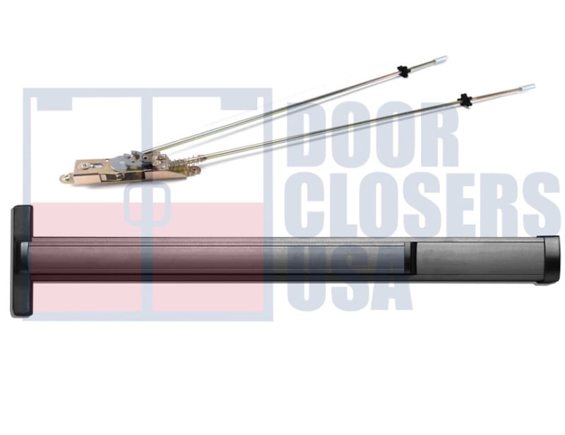 Calibre Door Closers 9100-1-48-LHR-DU Left Hand Reverse Concealed Vertical Rod Panic Exit Device For 48 in. x 84 in. Door, Dark Bronze Finish