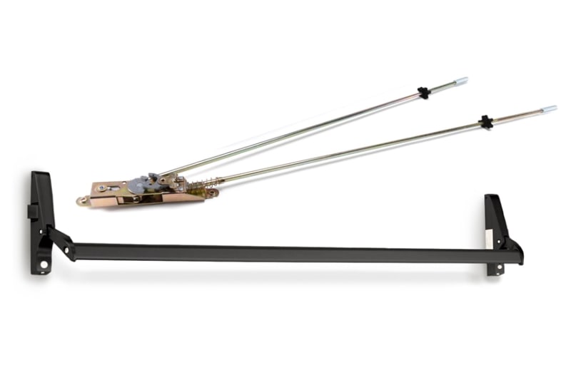 Calibre Left Hand Reverse Concealed Vertical Rod Cross Bar Panic Hardware Assembly, For 36 in. to 48 in. Wide x 84 in. Tall Doors, Dark Bronze Finish
