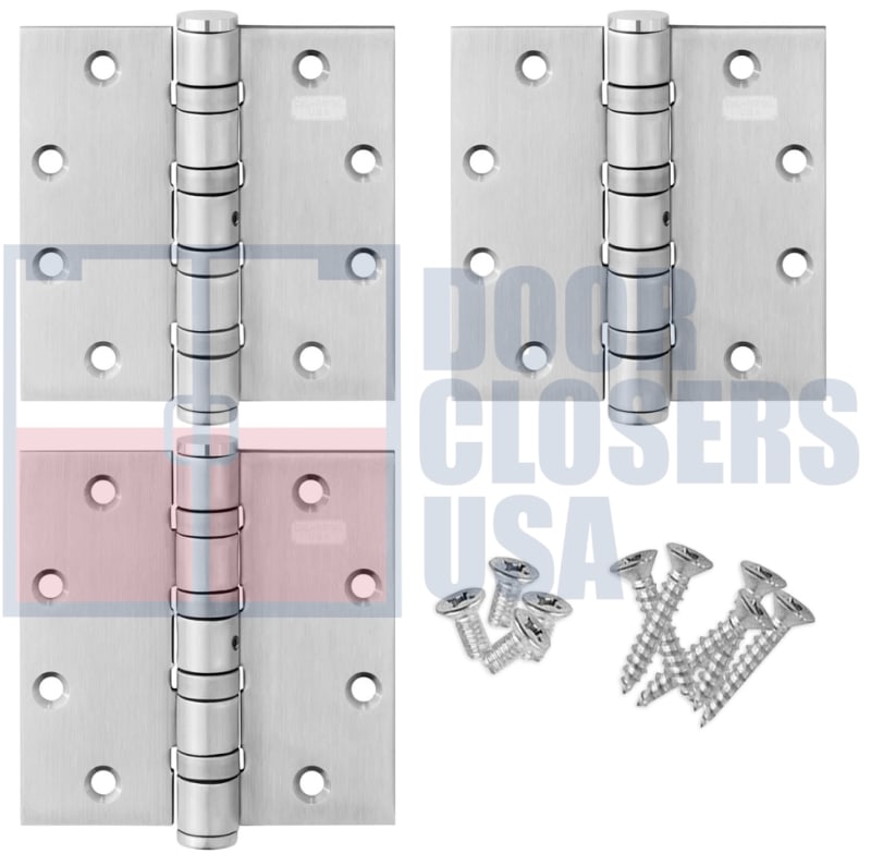 Cal-Royal BB5200-US26DNRP Heavy Weight Door Hinge, 4 Ball Bearing, Non Removable Pin, US26D Satin Chrome Finish, Pack Of 3