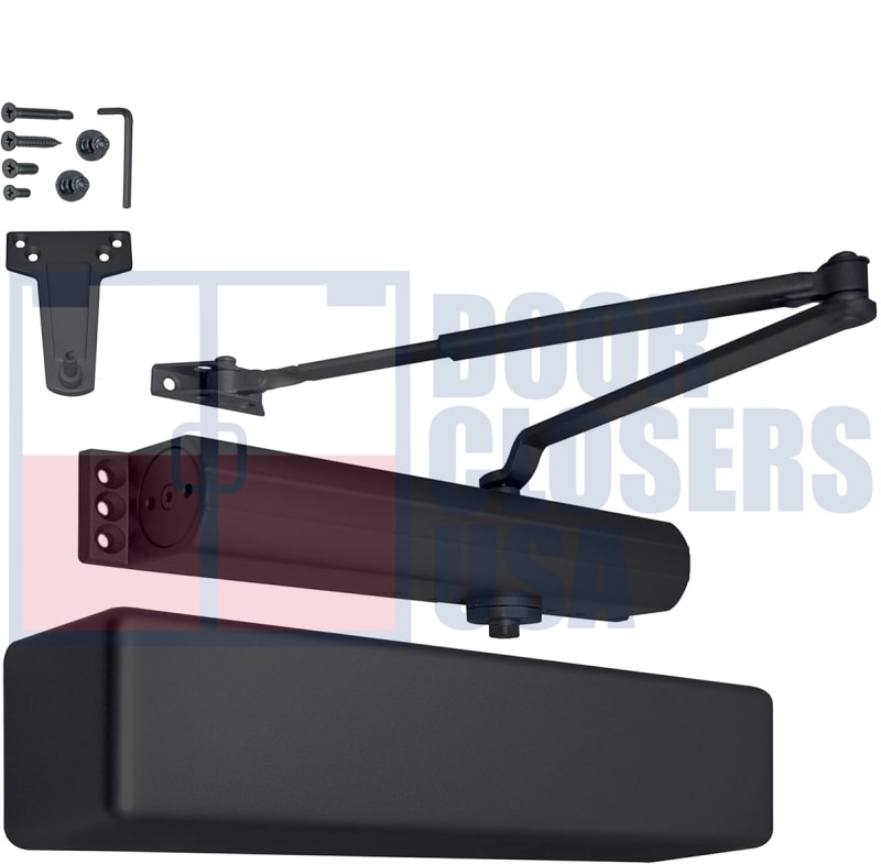 Liberty Elite Grade 1 Heavy Duty ADA Barrier Free Door Closer With Adjustable Spring 1-6 and Backcheck, Black Finish