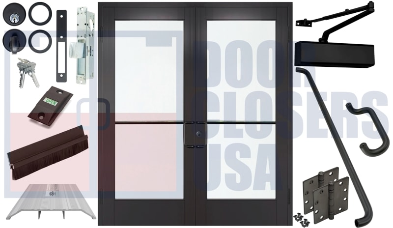 72" x 84" Double Storefront Door  Pre-Glazed, ADA Compliant, Made in USA